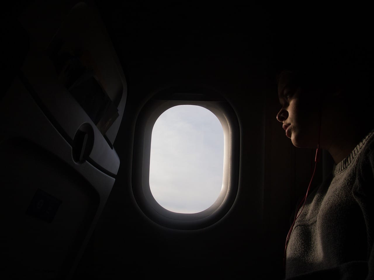 On a long flight, the cabin noise drops away almost completely.